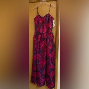 Stunning Aidan Mattox Jacquard Formal Maxi Sleeveless Dress NWT